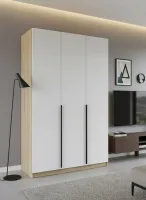 Шкаф 3-х дверный Лион Сонома/Белый