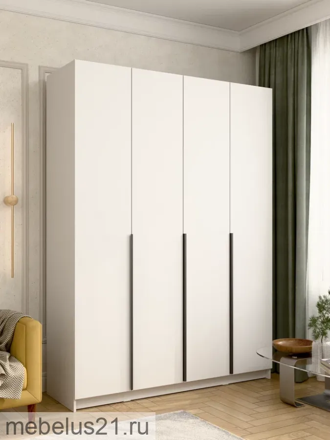 Шкаф 4-х дверный Лион Белый