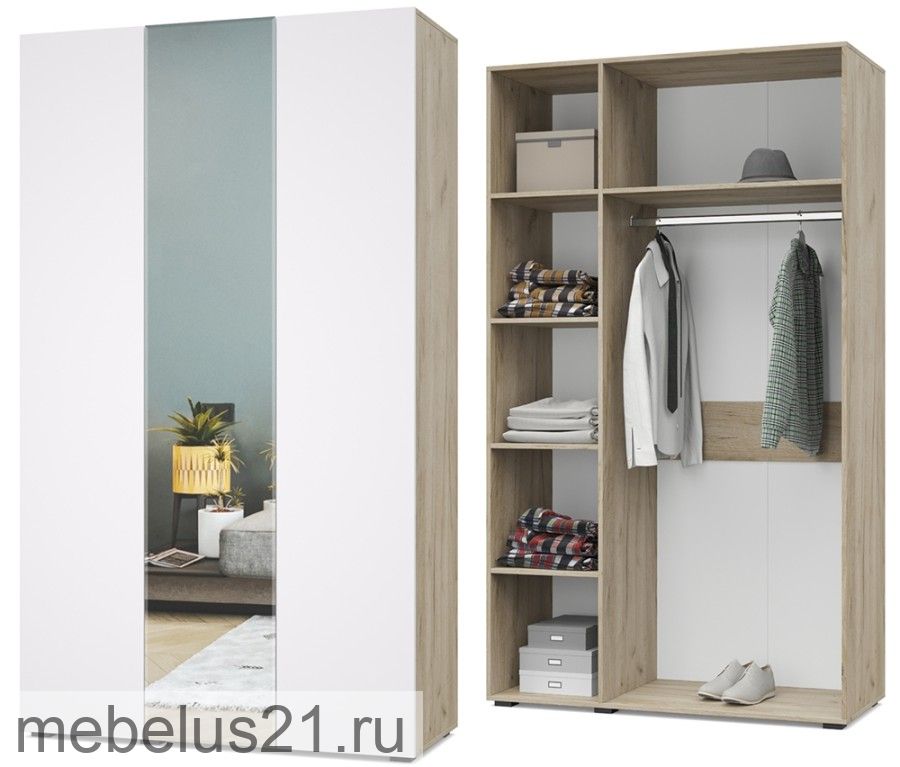 Шкаф комбинированный с зеркалом Челси Ч31