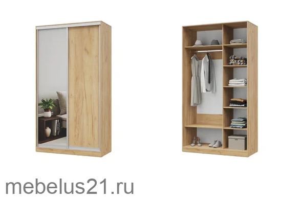 Шкаф купе с зеркалом 130 Роланд