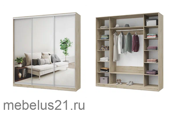 Шкаф купе с зеркалами 200 Роланд