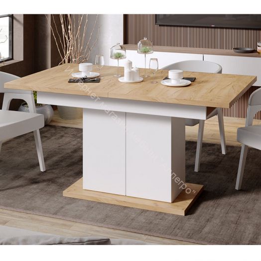 Стол раздвижной «Детройт» Тип 1 - 009.000.000 Белый, Дуб Крафт золотой