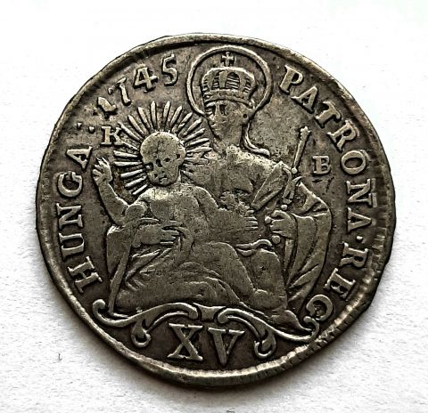 15 крейцеров 1745 Венгрия Австрия Священная Римская Империя AUNC-XF