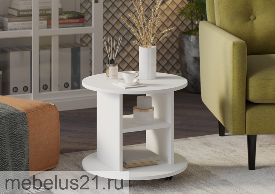 Стол журнальный Остин Белый Ясень