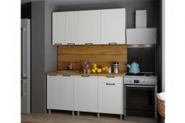 Кухня Ривьера 1,6м. Карбон фарфор без столешницы