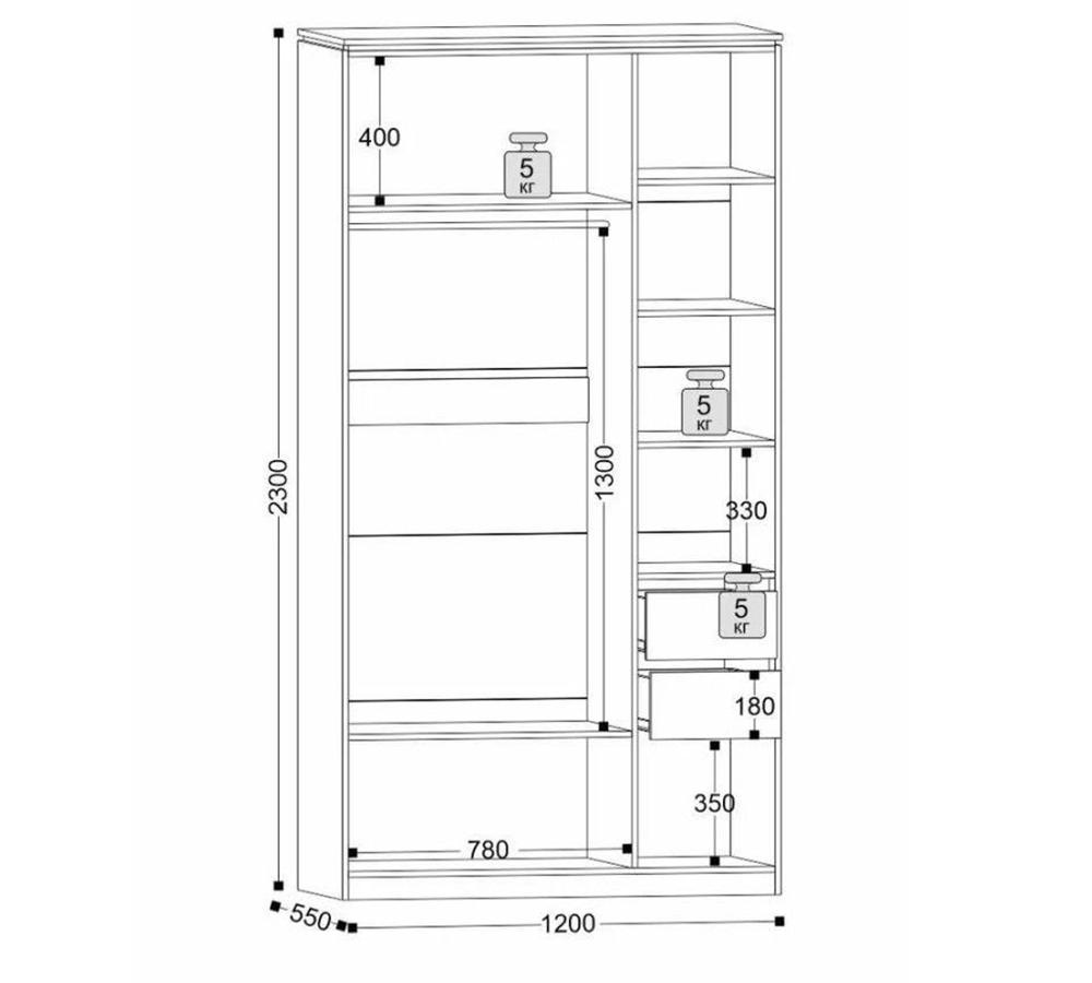 ДЖУЛИЯ 23 шкаф 3-х ств