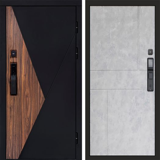 Входная дверь ВДК Матрикс с электронным замком - Горизонт Бетон светлый