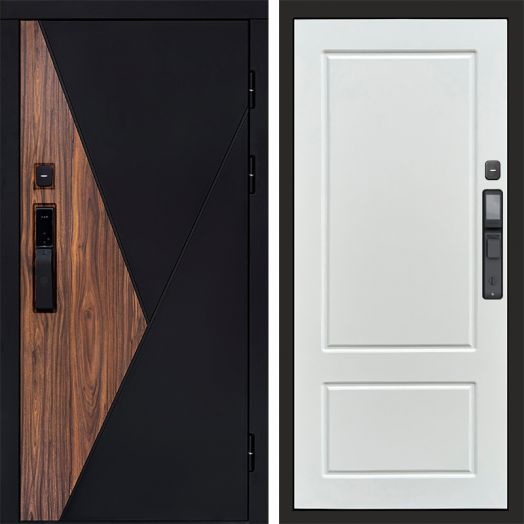 Входная дверь ВДК Матрикс с электронным замком - Марсель Белый софт