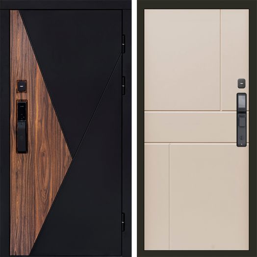 Входная дверь ВДК Матрикс с электронным замком - Горизонт Слоновая кость