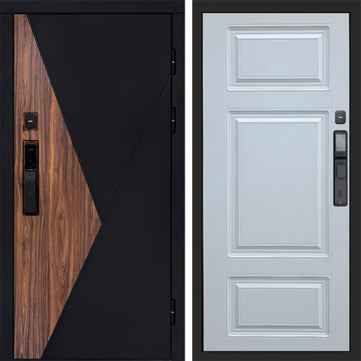 Входная дверь ВДК Матрикс с электронным замком - Лион Белый софт