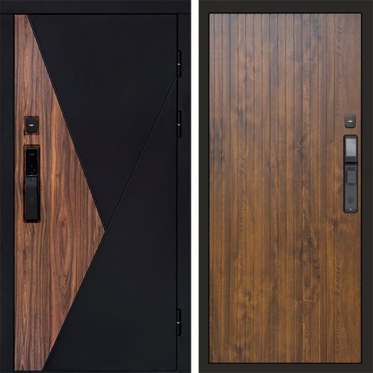 Входная дверь ВДК Матрикс с электронным замком - Flat Дуб