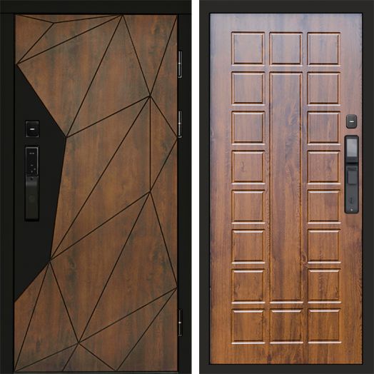 Входная дверь ВДК Геометрия с электронным замком - Престиж Дуб