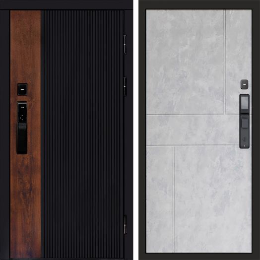 Входная дверь ВДК Престиж с электронным замком - Горизонт Бетон светлый