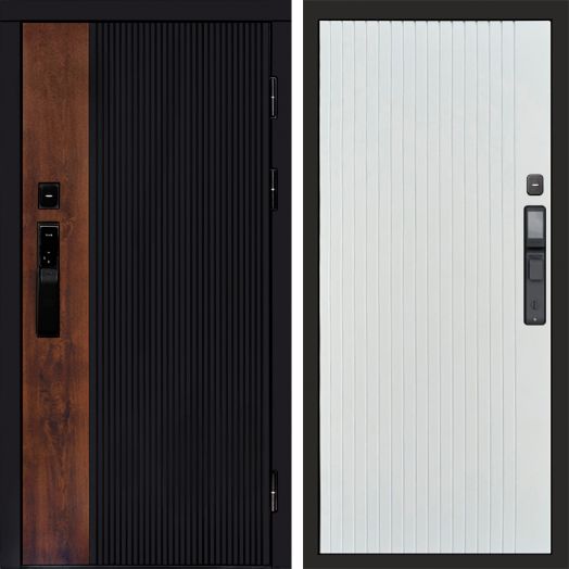 Входная дверь ВДК Престиж с электронным замком - Flat Белый софт