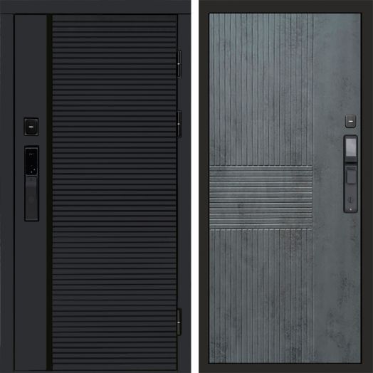Входная дверь ВДК Блэк Лайн с электронным замком - Мастино Бетон темный
