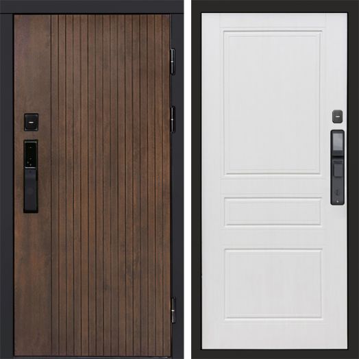 Входная дверь ВДК Твист Ультра с электронным замком - Классика Белое дерево