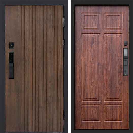 Входная дверь ВДК Твист Ультра с электронным замком - Орех премиум