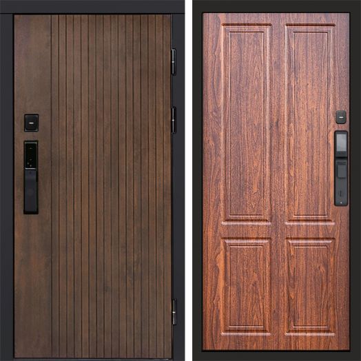 Входная дверь ВДК Твист Ультра с электронным замком - Орех стандарт