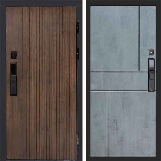 Входная дверь ВДК Твист Ультра с электронным замком - Горизонт Бетон темный