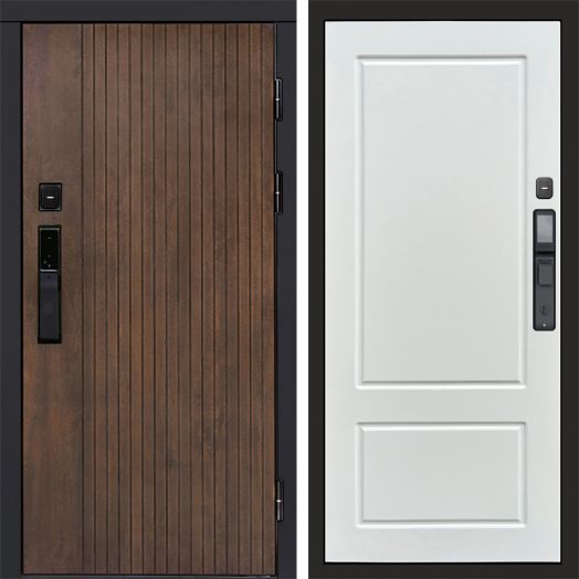 Входная дверь ВДК Твист Ультра с электронным замком - Марсель Белый софт