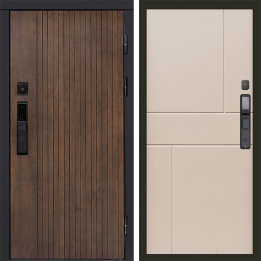 Входная дверь ВДК Твист Ультра с электронным замком - Горизонт Слоновая кость