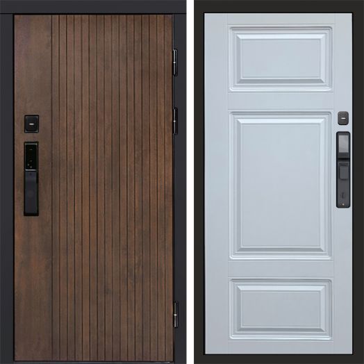 Входная дверь ВДК Твист Ультра с электронным замком - Лион Белый софт