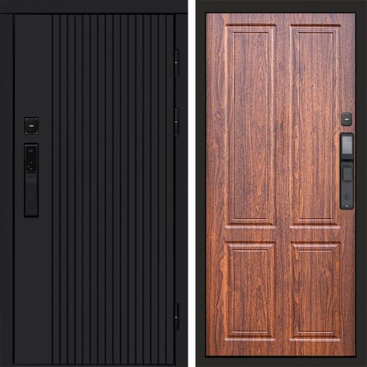 Входная дверь ВДК Твист Блэк с электронным замком - Орех стандарт
