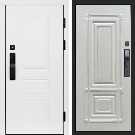 Входная дверь ВДК Орегон Вайт с электронным замком - Мадрид Лиственница