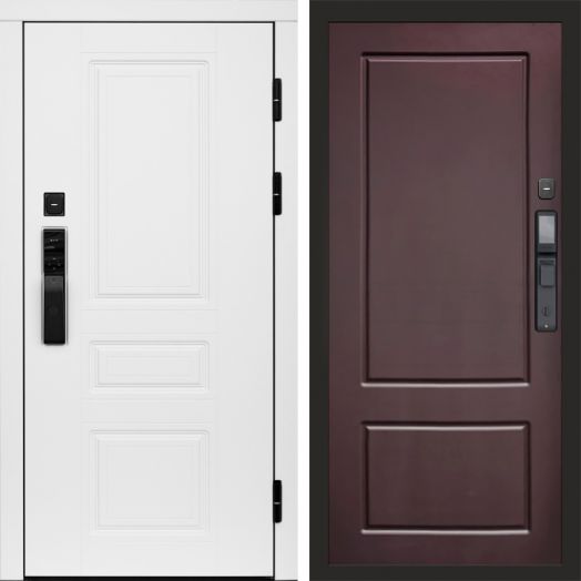 Входная дверь ВДК Орегон Вайт с электронным замком - Марсель Шоколад
