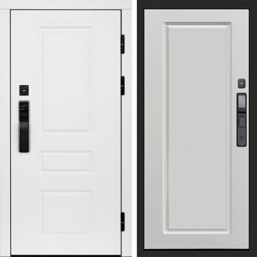 Входная дверь ВДК Орегон Вайт с электронным замком - Гранд Белый софт