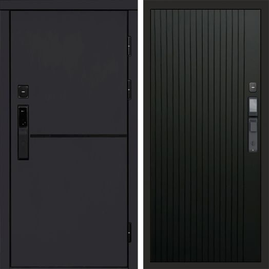 Входная дверь ВДК Тренд Блэк с электронным замком - Flat Черный кварц