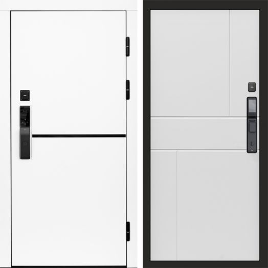 Входная дверь ВДК Тренд Вайт с электронным замком - Горизонт Белый