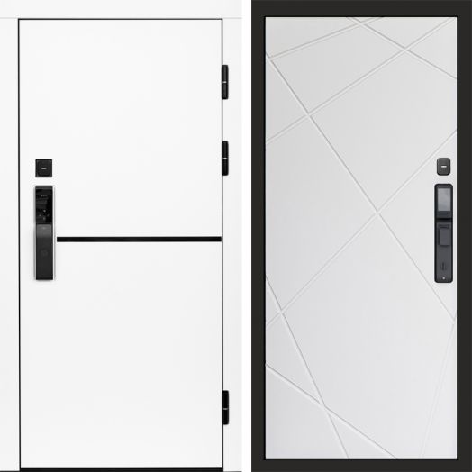 Входная дверь ВДК Тренд Вайт с электронным замком - Лучи Белый