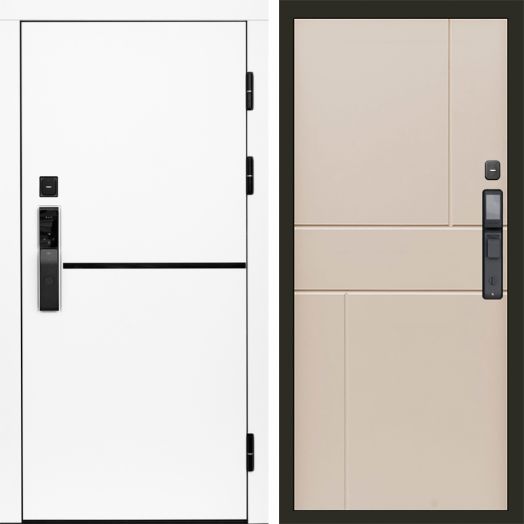 Входная дверь ВДК Тренд Вайт с электронным замком - Горизонт Слоновая кость