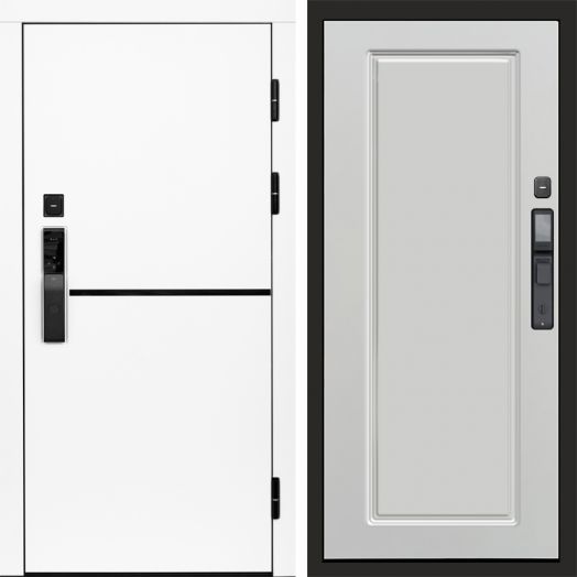 Входная дверь ВДК Тренд Вайт с электронным замком - Гранд Белый софт