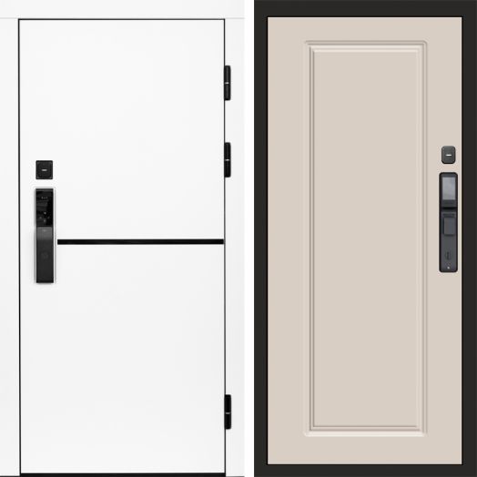 Входная дверь ВДК Тренд Вайт с электронным замком - Гранд Слоновая кость