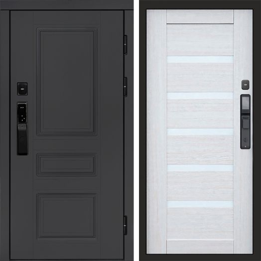Входная дверь ВДК Орегон Графит с электронным замком - Царга Лиственница