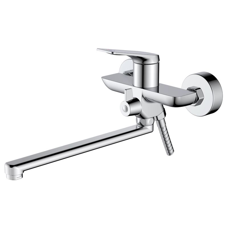 Смеситель для ванны Azario Lursy длинный излив, с ручным душем, хром AZ-K1749