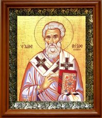 Икона Фотий Константинопольский в киоте с басмой Виноградная Лоза (UV-печать)(31036)