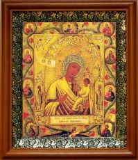 Хлебная икона Божьей Матери в киоте с басмой Виноградная Лоза (UV-печать)(31042)