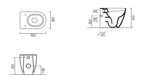Напольное биде GSI Pura 55х36 88721 ФОТО