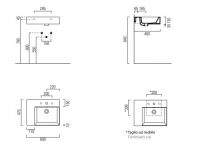 Раковина GSI Kube X 9439 60x47 см схема 2 Раковина GSI Kube X 9439 60x47 см схема 2