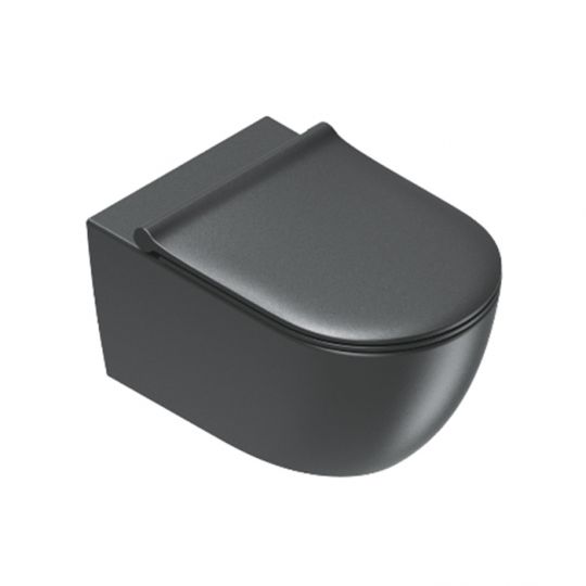 Унитаз подвесной 55x35 Catalano SFERA безободковый смыв Tornado покрытие Twinglaze+ без крепежа цвет черный матовый