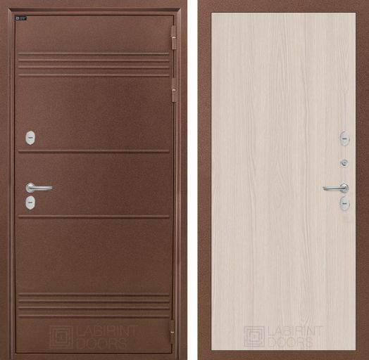 Входная дверь Лабиринт Термо Лайт - 05 Ясень Светлый с терморазрывом