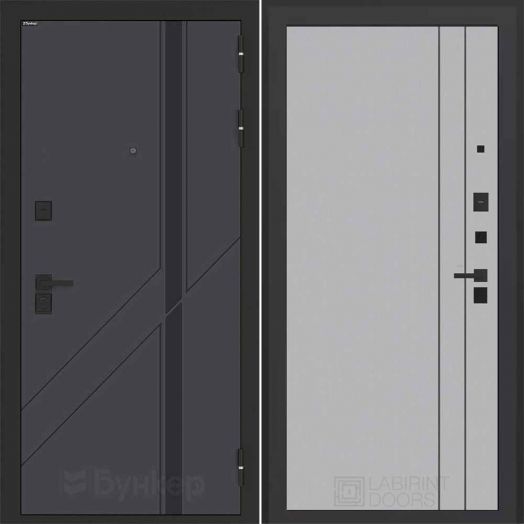 Входная дверь Бункер БН-12 - 10 Серый софт рельеф