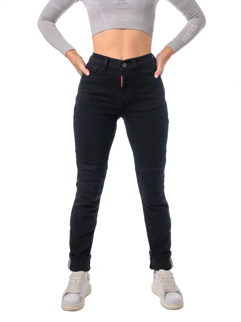 EF56 Мотоджинсы ZENA LITE , жен., Slim fit, стрейч, Чёрный, Rinsed wash