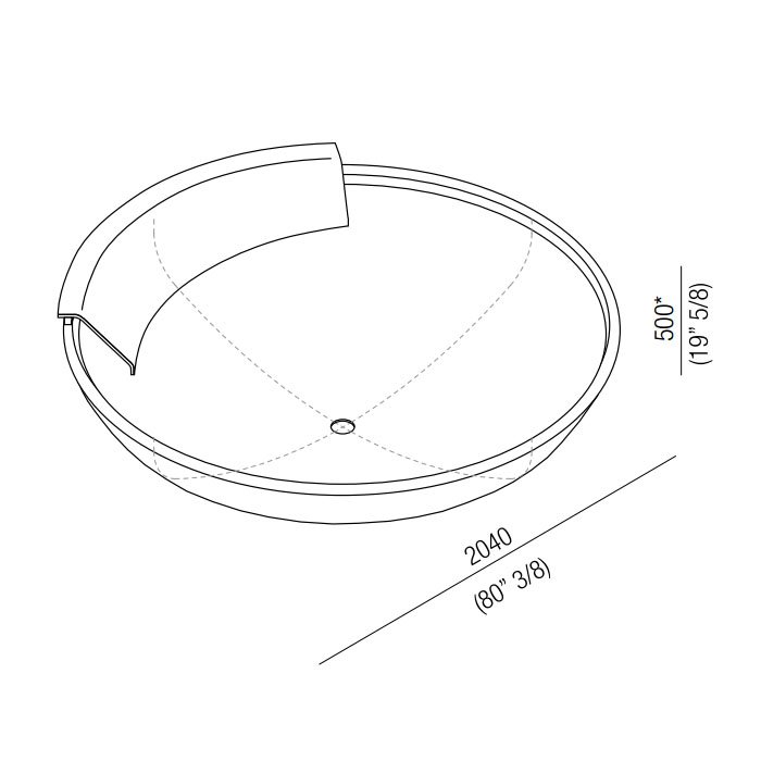 Круглая отдельностоящая ванна Agape Ufo AVAS0906A 204x204 см ФОТО