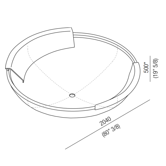 Круглая отдельностоящая ванна Agape Ufo AVAS0906DA 204x204 см ФОТО