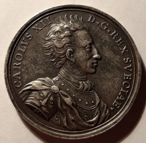 медаль 1700 Швеция Карл XII RARE Победа над Россией UNC Серебро