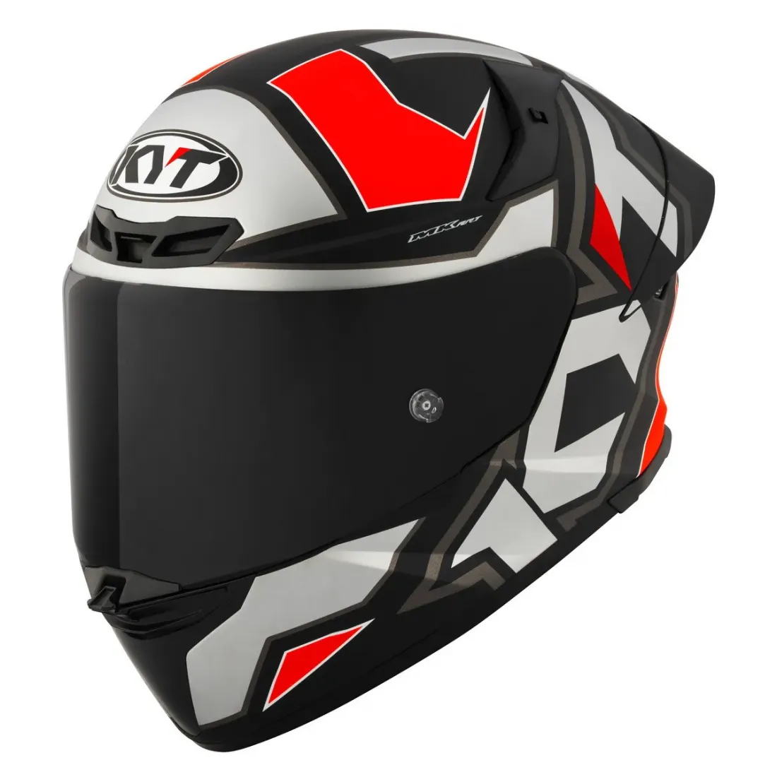 KYT Мотошлем TT-REVO ELECTRON, цвет Серый Матовый/Красный